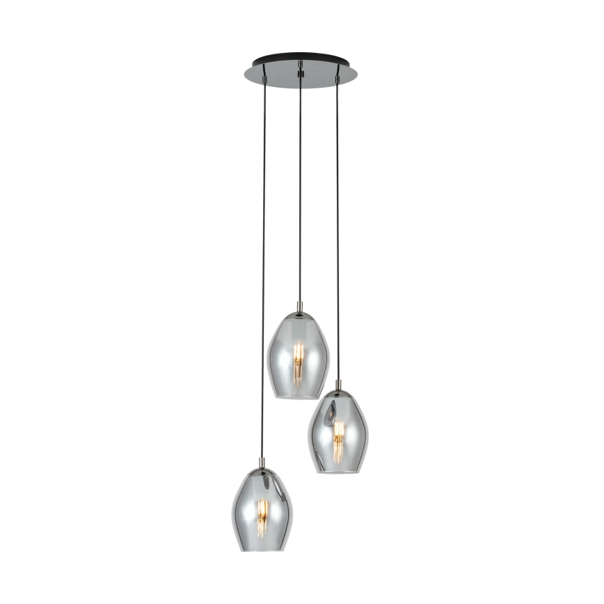 Eglo - Chandelier on a string 3xE27/60W/230V smoky