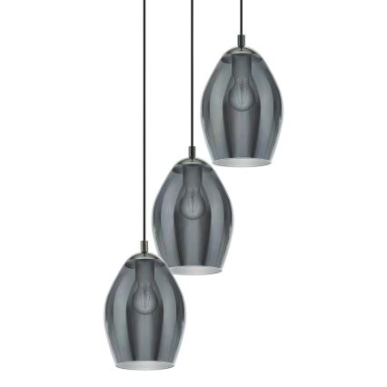 Eglo - Chandelier on a string 3xE27/60W/230V smoky