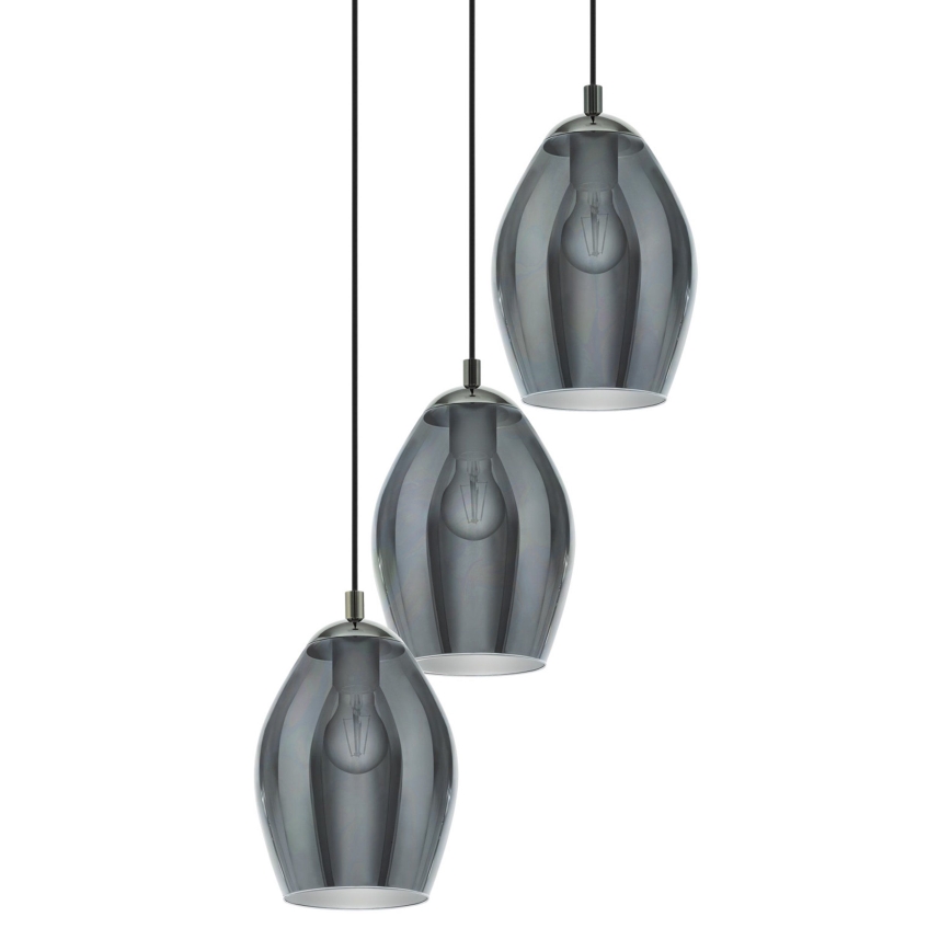 Eglo - Chandelier on a string 3xE27/60W/230V smoky