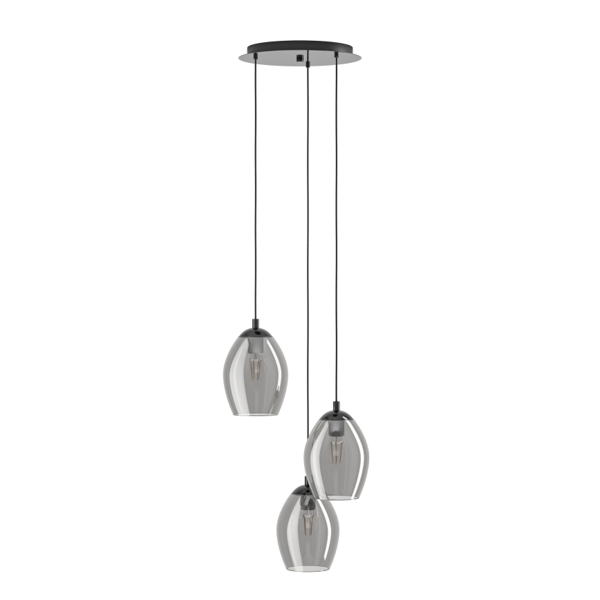 Eglo - Chandelier on a string 3xE27/60W/230V smoky