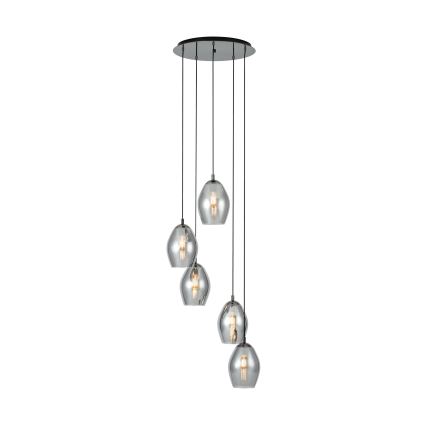 Eglo - Chandelier on a string 5xE27/60W/230V smoky