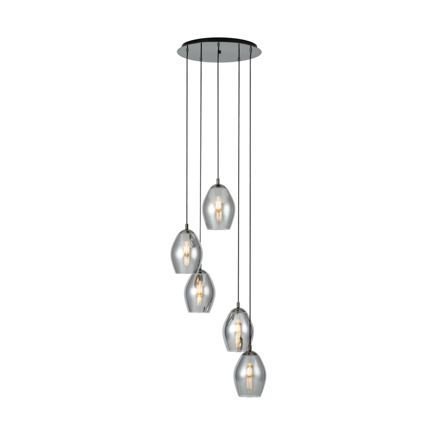 Eglo - Chandelier on a string 5xE27/60W/230V smoky