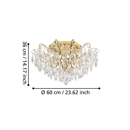 Eglo - Surface-mounted chandelier 6xE14/25W/230V golden
