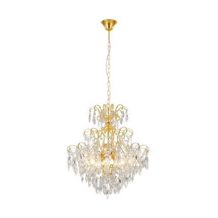 Eglo - Chandelier on a chain 5xE14/25W/230V golden