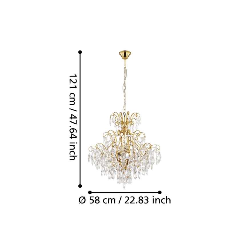 Eglo - Chandelier on a chain 5xE14/25W/230V golden