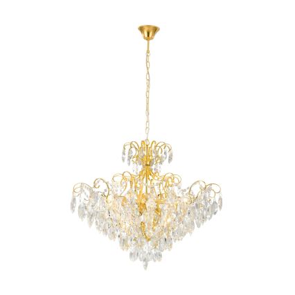 Eglo - Chandelier on a chain 9xE14/25W/230V golden