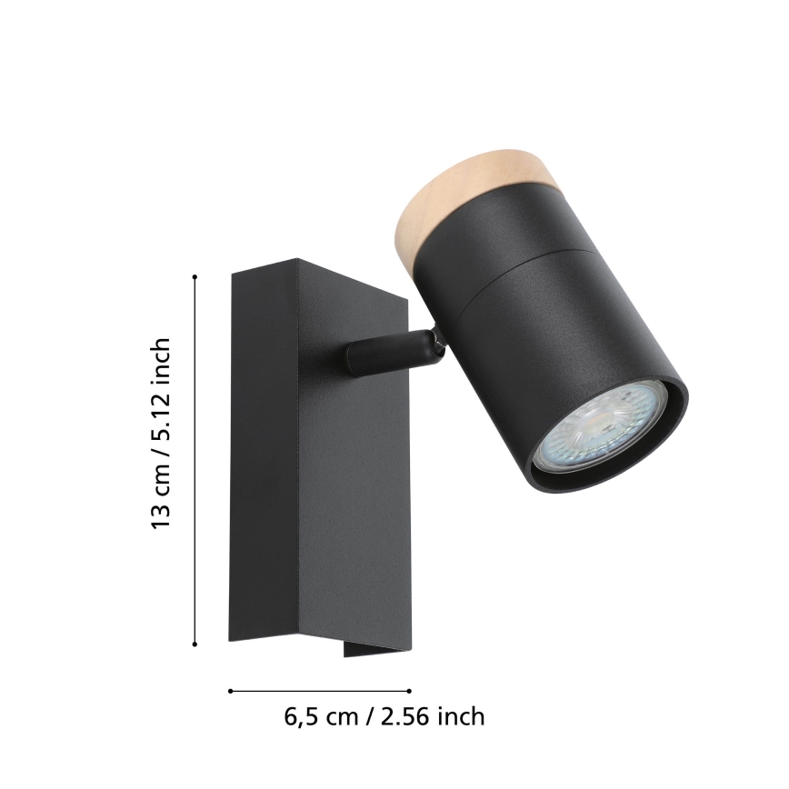 Eglo - LED Wall spotlight 1xGU10/4,5W/230V 3000K black/brown