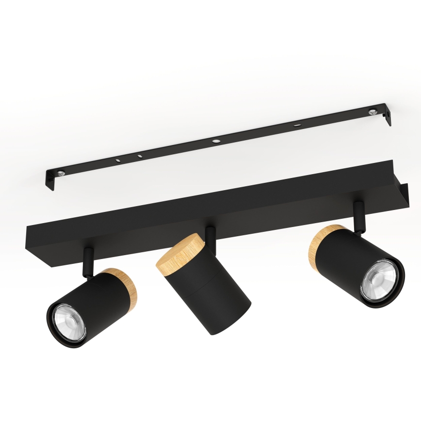 Eglo - LED Spotlight 3xGU10/4,5W/230V 3000K black/brown