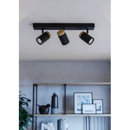 Eglo - LED Spotlight 3xGU10/4,5W/230V 3000K black/brown