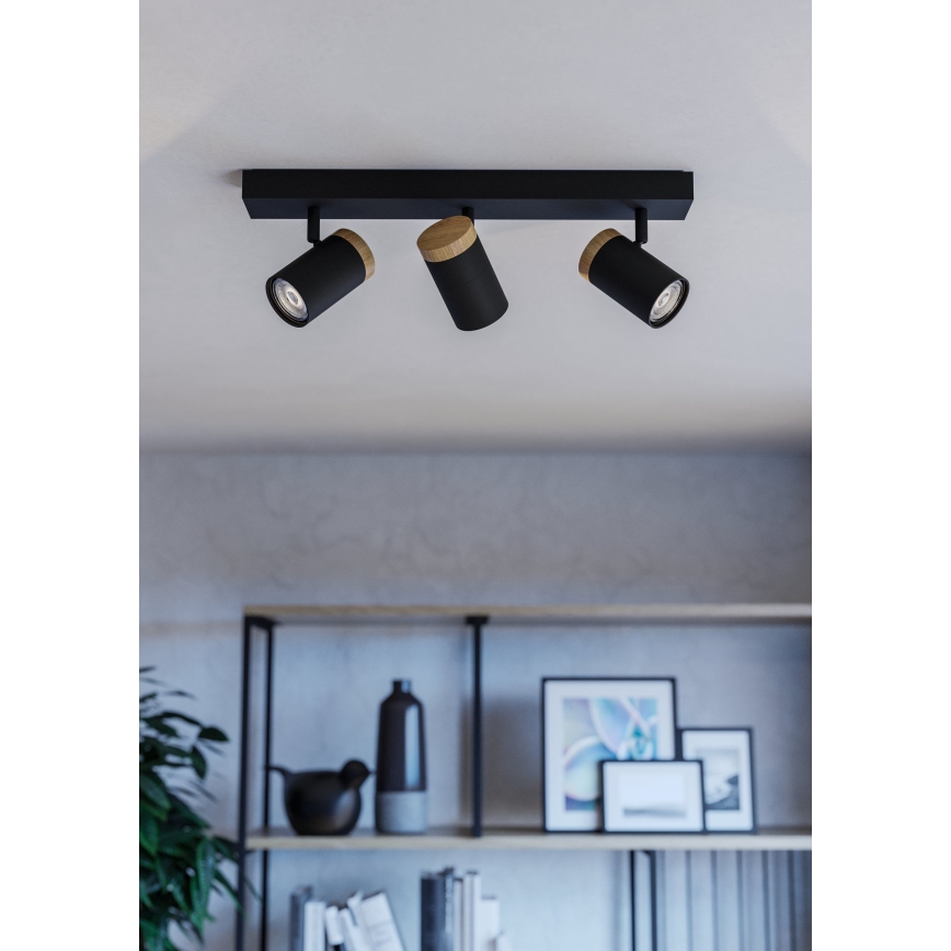 Eglo - LED Spotlight 3xGU10/4,5W/230V 3000K black/brown