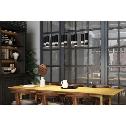 Eglo - LED Chandelier on a string 10xGU10/4,6W/230V black