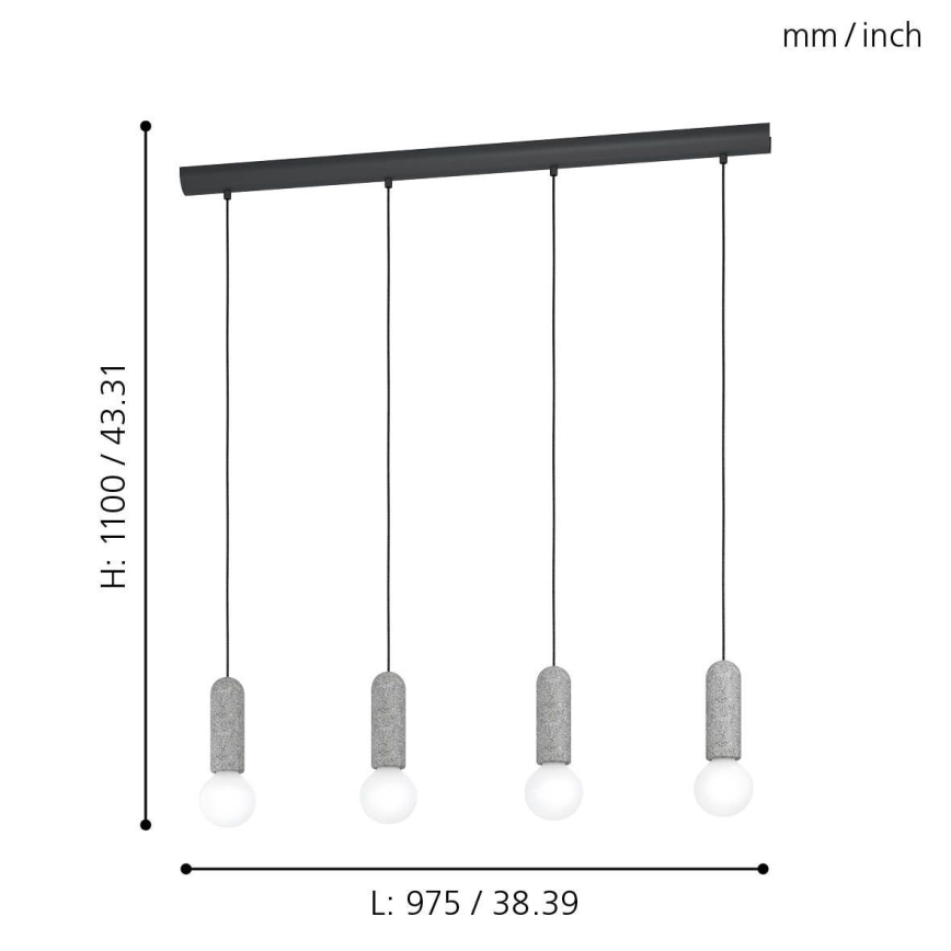 Eglo - Chandelier on a string 4xE27/40W/230V