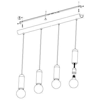 Eglo - Chandelier on a string 4xE27/40W/230V