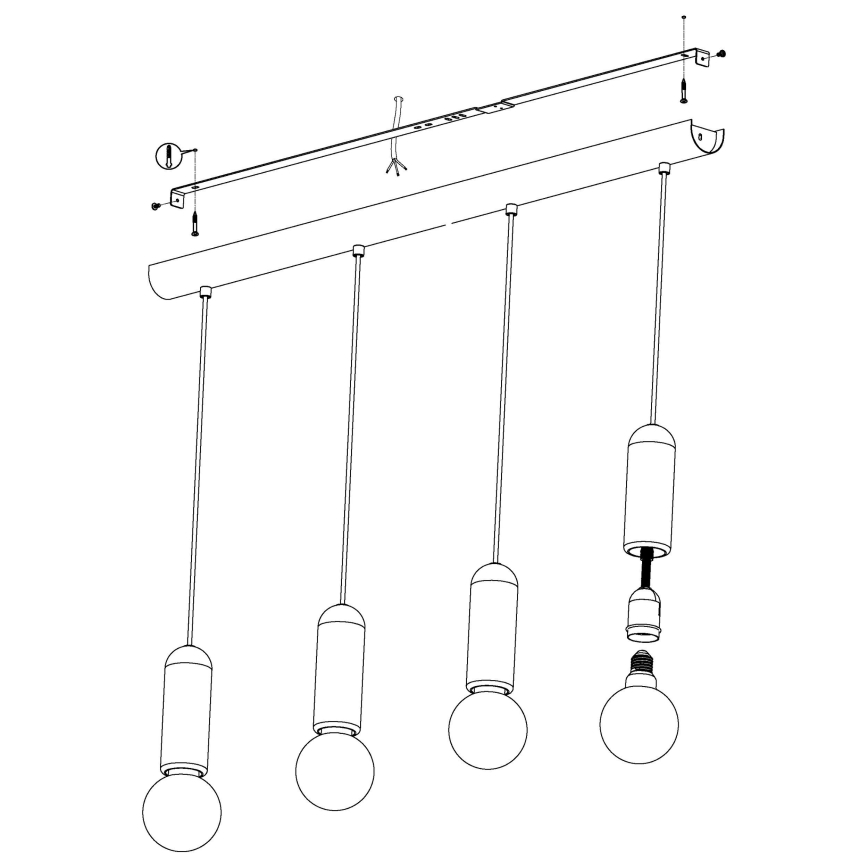 Eglo - Chandelier on a string 4xE27/40W/230V