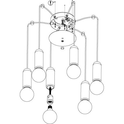 Eglo - Chandelier on a string 6xE27/40W/230V spider