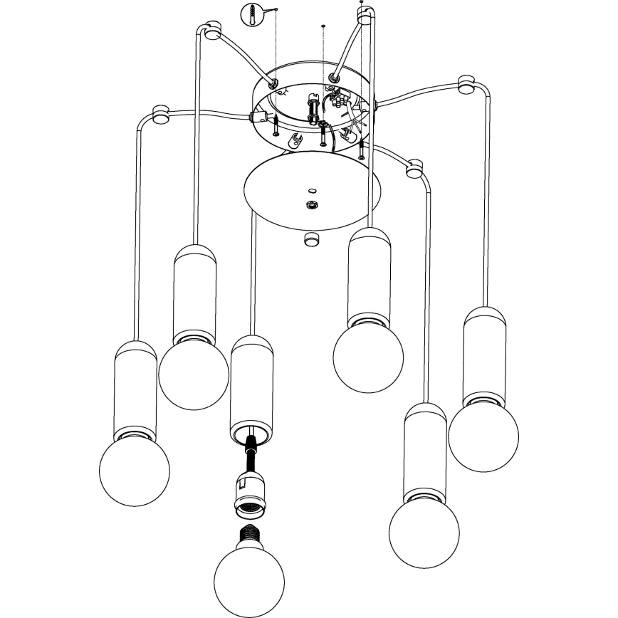 Eglo - Chandelier on a string 6xE27/40W/230V spider