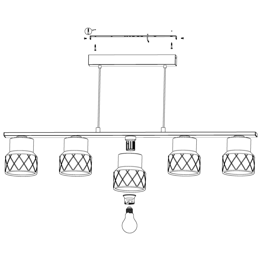 Eglo 39855 - HILCOTT cable pendant 5xE27/40W/230V