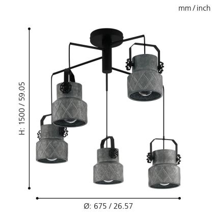 Eglo - Surface-mounted chandelier 5xE27/40W/230V