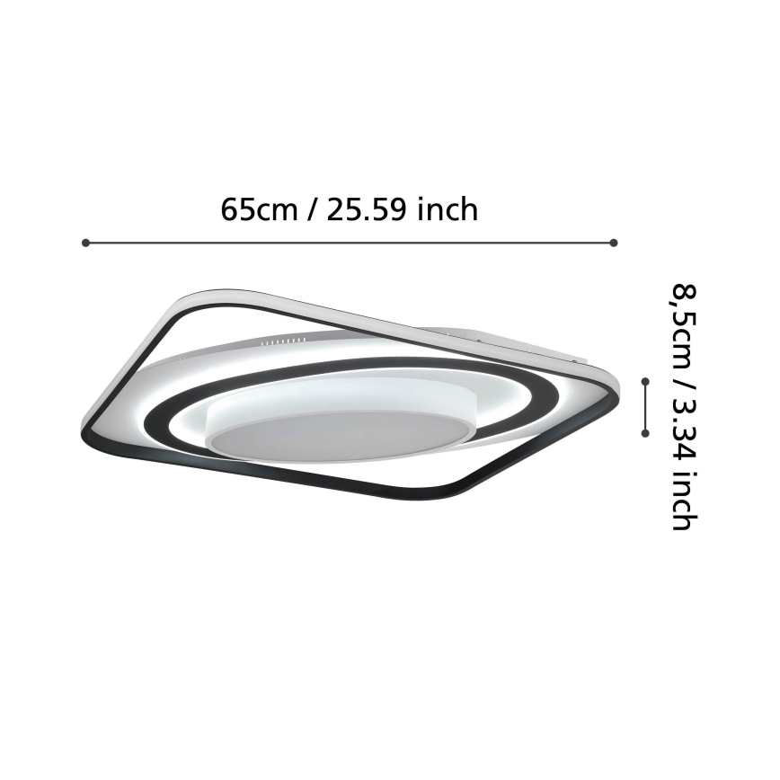 Eglo - LED Dimmable ceiling light LED/28W/230V+LED/13W+ LED/2,8W 3000-6500K black + remote control