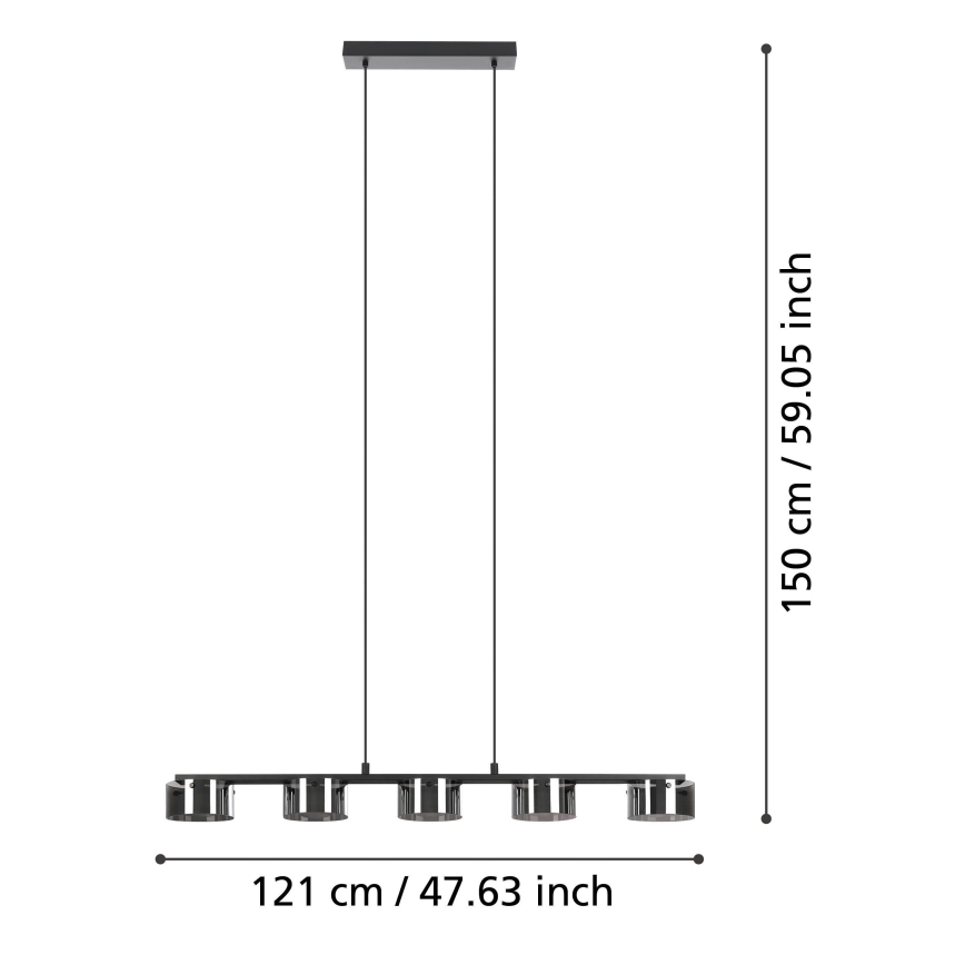 Eglo - LED Dimmable chandelier on a string 5xLED/5,4W/230V