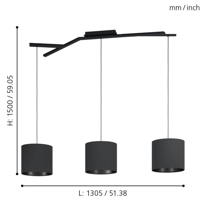 Eglo - Chandelier on a string 3xE27/40W/230V