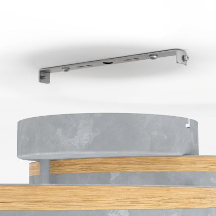 Eglo - LED Dimmable surface-mounted chandelier LED/12,5W/230V + 2xLED/15,5W 3000K grey/oak
