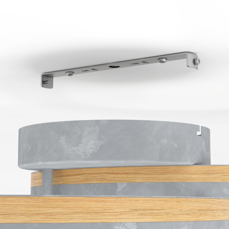 Eglo - LED Dimmable surface-mounted chandelier LED/12,5W/230V + 2xLED/15,5W 3000K grey/oak