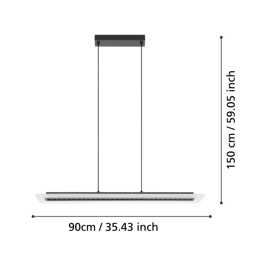 Eglo - LED Dimmable chandelier on a string LED/57,5W/230V 3000K black + remote control