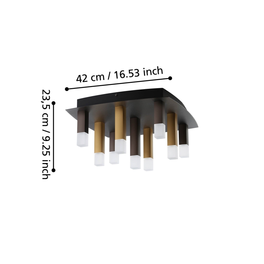 Eglo - LED Dimmable ceiling light 9xLED/3,1W/230V 3000K anthracite/gold