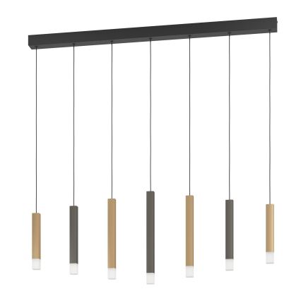 Eglo - LED Dimmable chandelier on a string 7xLED/3,1W/230V 3000K anthracite/gold