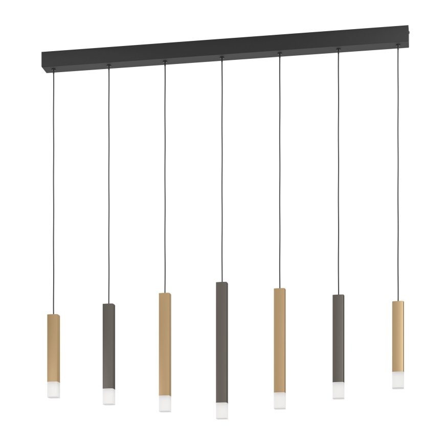 Eglo - LED Dimmable chandelier on a string 7xLED/3,1W/230V 3000K anthracite/gold