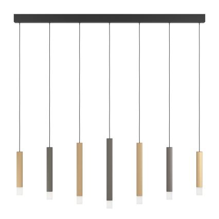 Eglo - LED Dimmable chandelier on a string 7xLED/3,1W/230V 3000K anthracite/gold