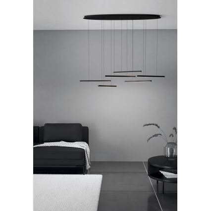 Eglo - LED Dimmable chandelier on a string 6xLED/8,4W/230V 3000K black