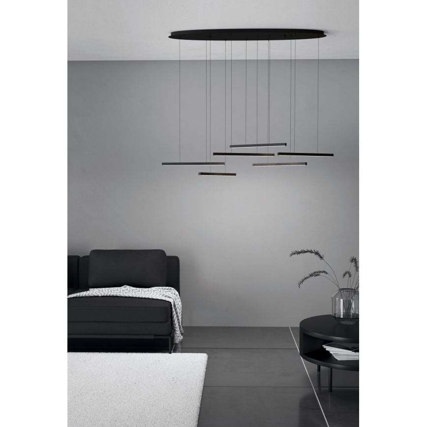Eglo - LED Dimmable chandelier on a string 6xLED/8,4W/230V 3000K black