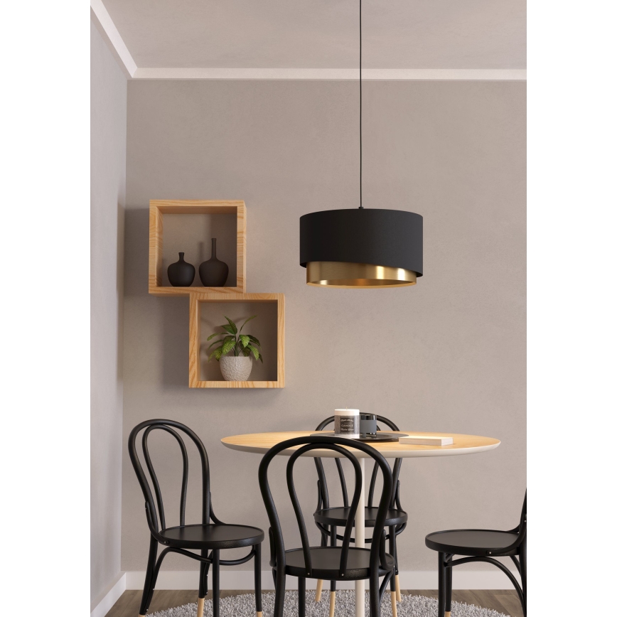 Eglo - Chandelier on a string 1xE27/40W/230V black/gold