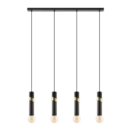 Eglo - Chandelier on a string 4xE27/40W/230V black/gold
