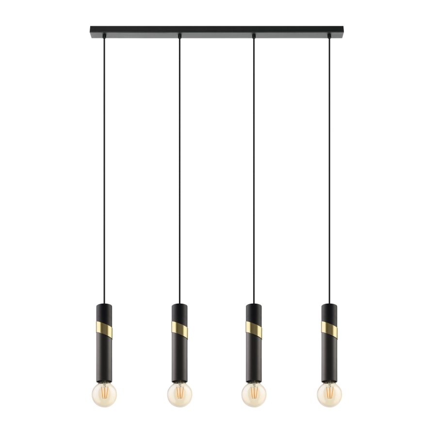 Eglo - Chandelier on a string 4xE27/40W/230V black/gold