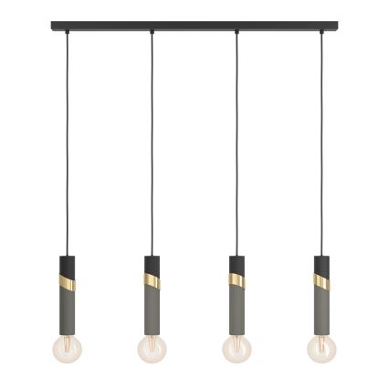 Eglo - Chandelier on a string 4xE27/40W/230V black/gold
