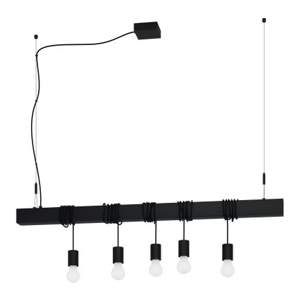 Eglo - Chandelier on a string TOWNSHEND 5xE27/40W/230V black