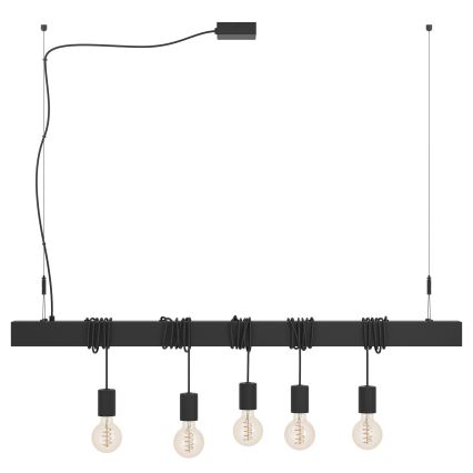 Eglo - Chandelier on a string TOWNSHEND 5xE27/40W/230V black