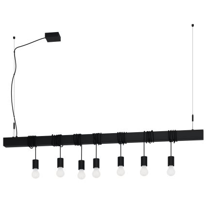 Eglo - Chandelier on a string TOWNSHEND 7xE27/40W/230V black
