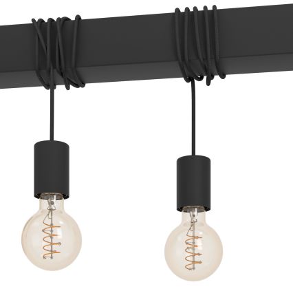 Eglo - Chandelier on a string TOWNSHEND 7xE27/40W/230V black