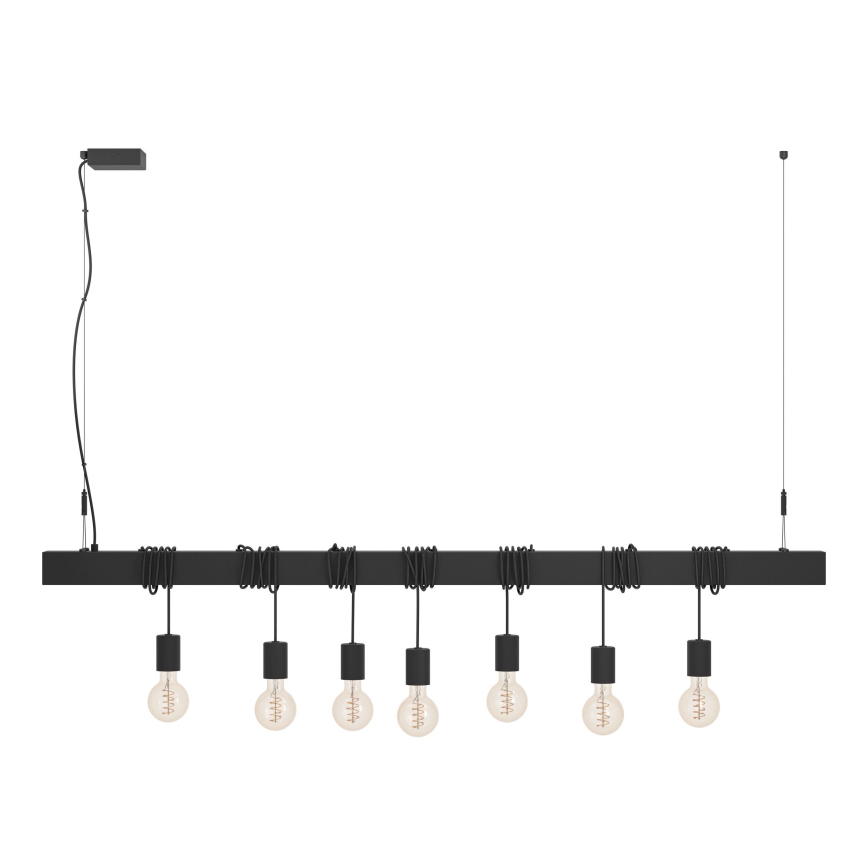 Eglo - Chandelier on a string TOWNSHEND 7xE27/40W/230V black