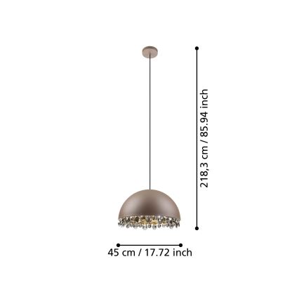 Eglo - Chandelier on a string 1xE27/40W/230V brown
