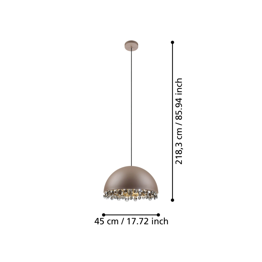 Eglo - Chandelier on a string 1xE27/40W/230V brown