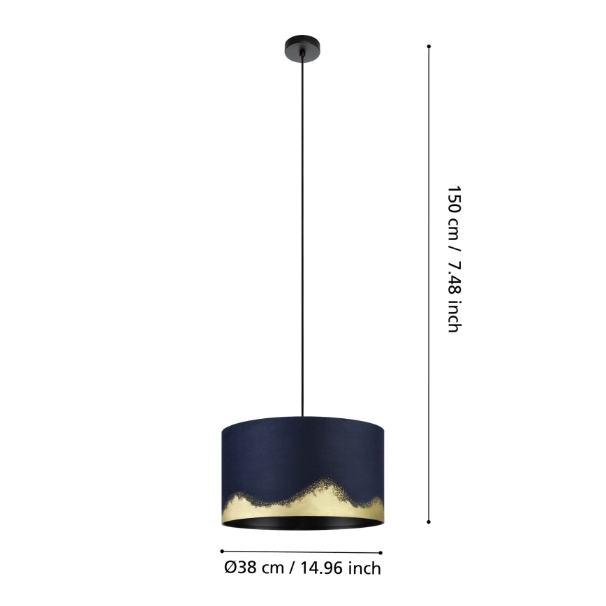 Eglo - Chandelier on a string 1xE27/40W/230V d. 38 cm blue/gold