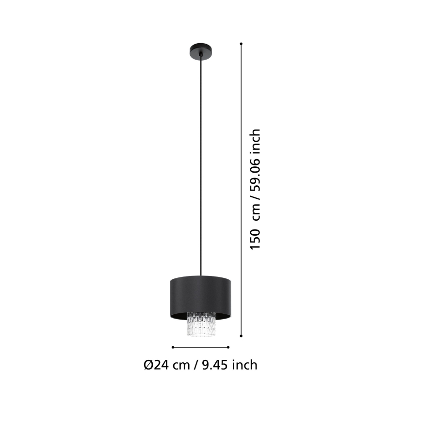 Eglo - Chandelier on a string 1xE27/40W/230V black