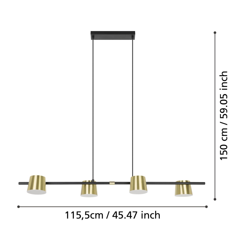 Eglo - LED Chandelier on a string 4xGU10/4,6W/230V 3000K gold
