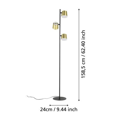 Eglo - LED Floor lamp 3xGU10/4,6W/230V 3000K gold
