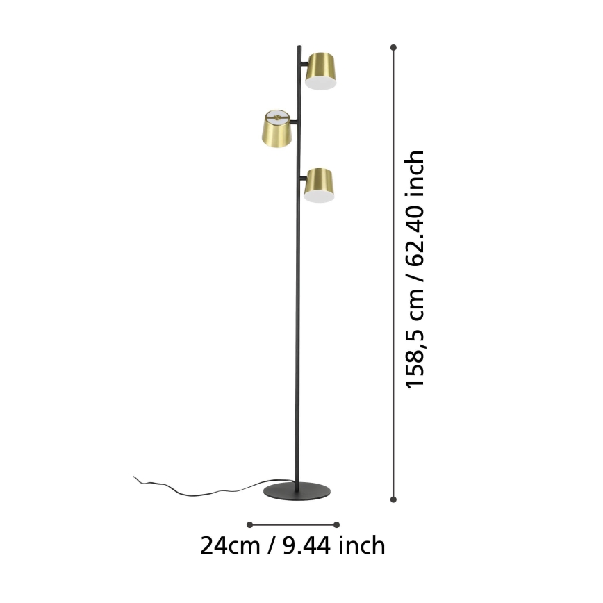 Eglo - LED Floor lamp 3xGU10/4,6W/230V 3000K gold